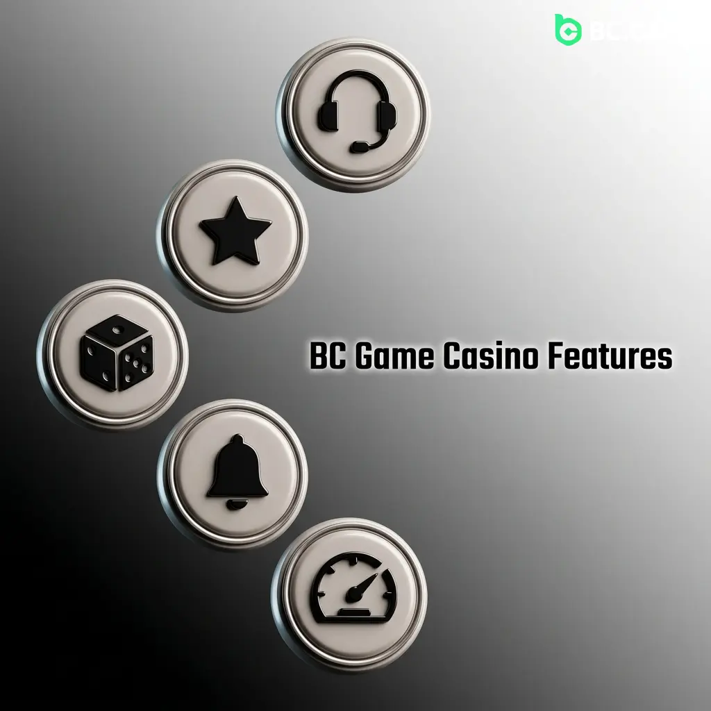 BC Game Casino features including provably fair gaming, 100+ crypto support, VIP rewards, Curaçao licence, and 24/7 support