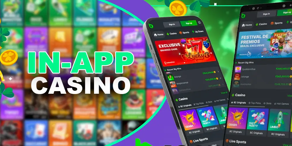 Play casino games in the mobile app